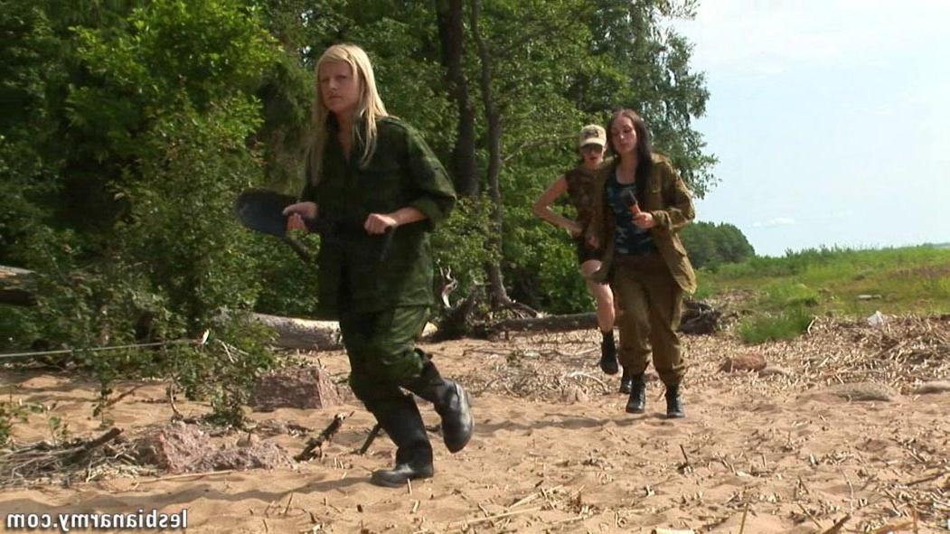 12P Sweating nude training of two military girls