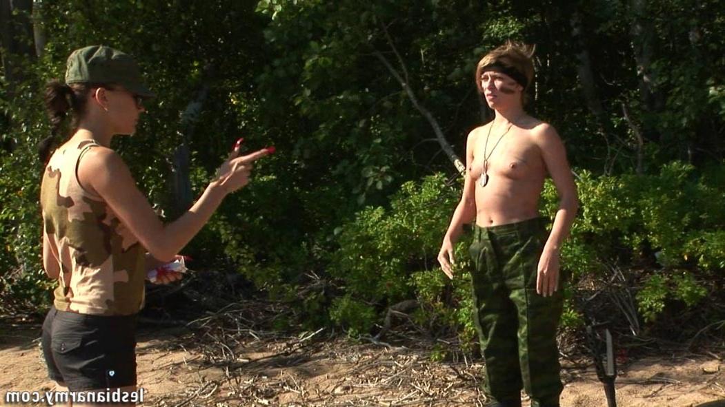 12P Female soldier at naked special training