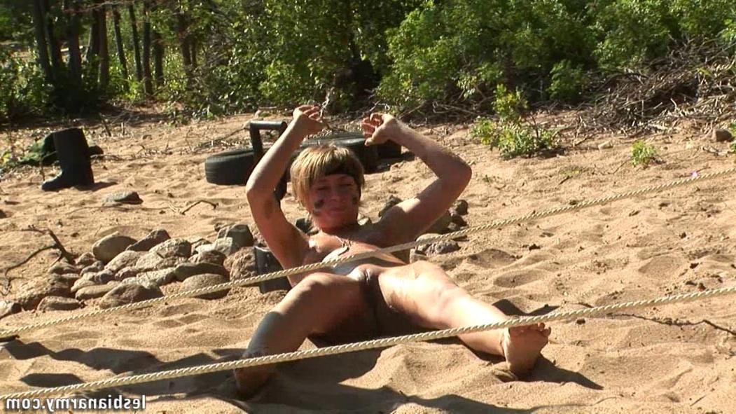 12P Female soldier at naked special training