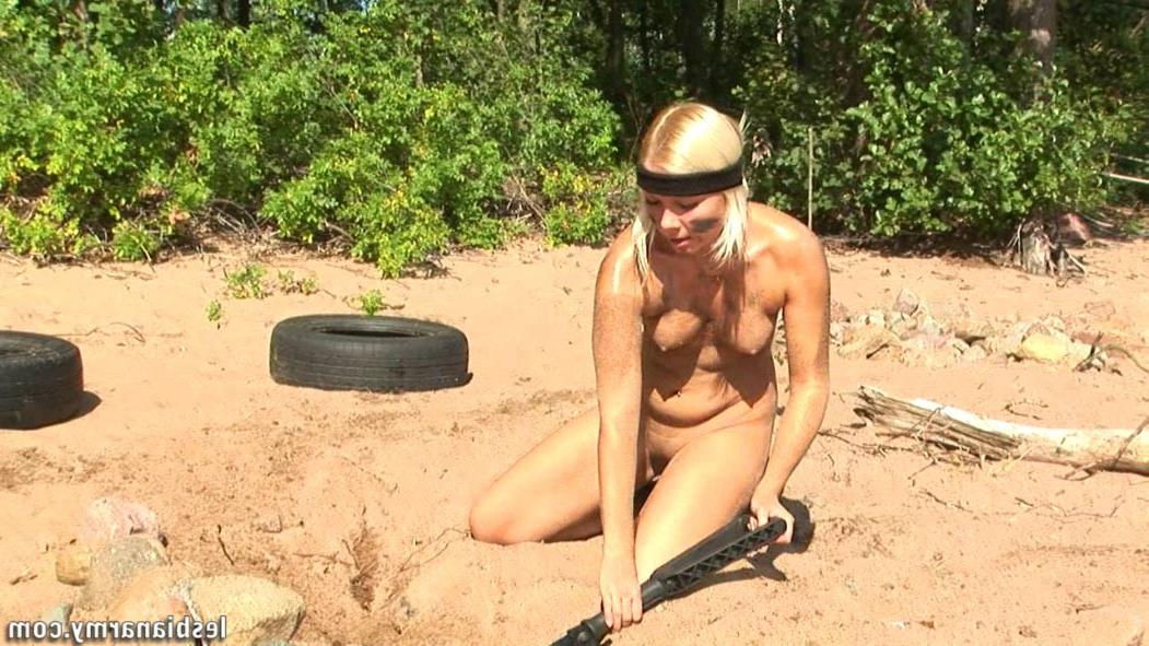 12P Lesbian army babe trained and straponed