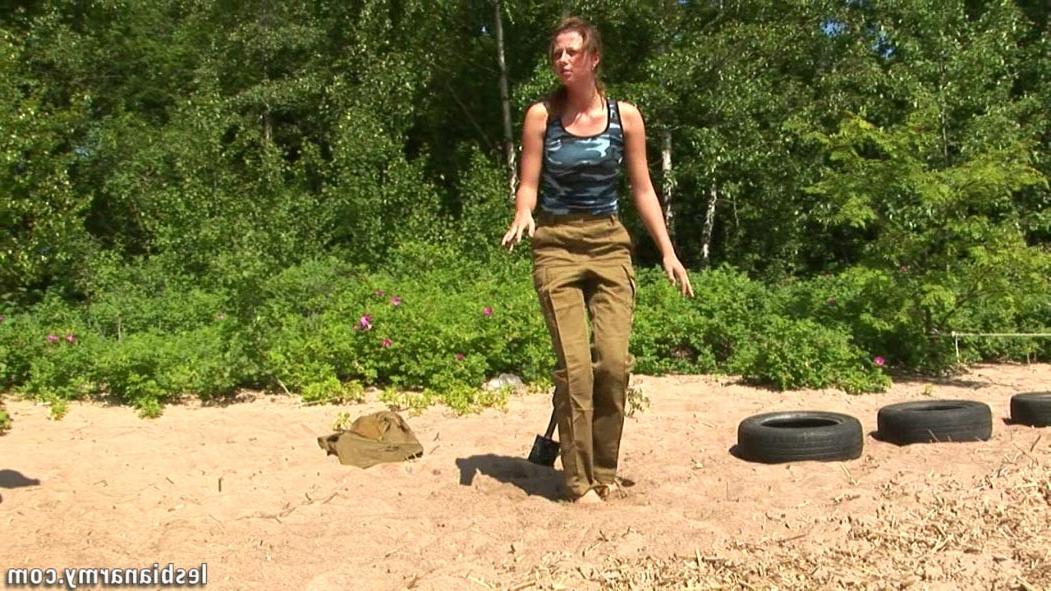 12P Lady sergeant drills a dutiful army girl