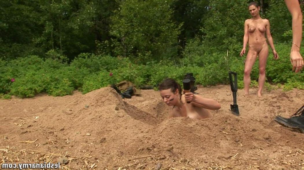 12P Kissing and digging in the sand military girls