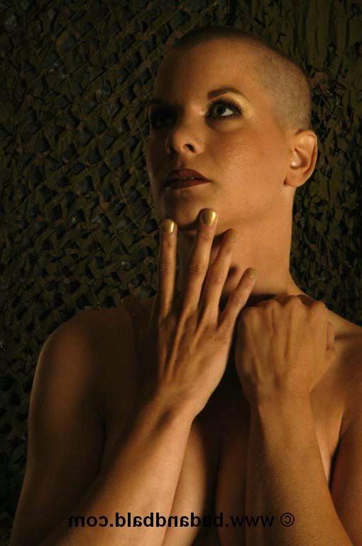 16P Bald teen babe in the army with a gun