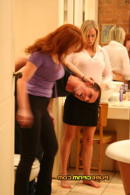 16P Clothed females making a guy jerk off