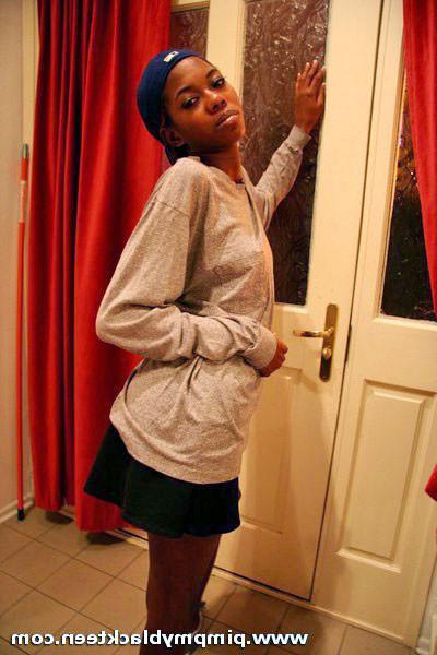 16P Lean long haired ebony teen gets hammered doggie style