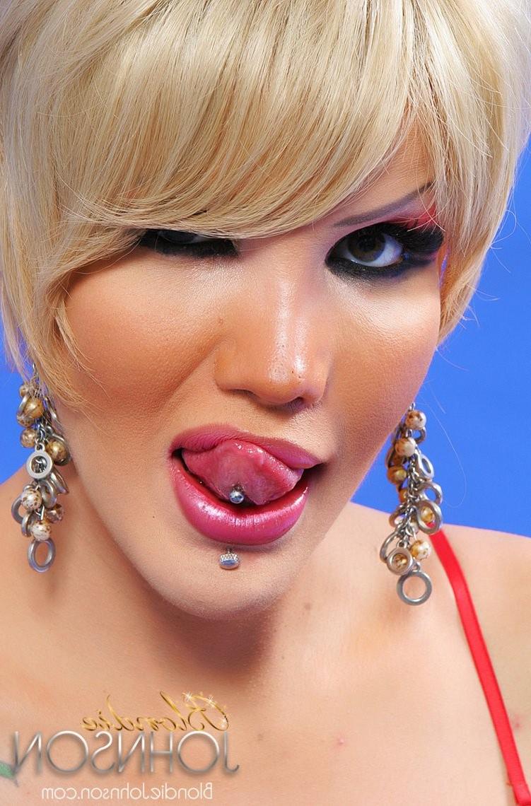 12P Sexy short haired shemale showing off her dick