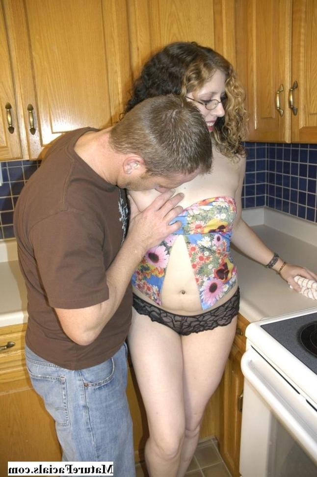 16P Curly Haired Milf In Glasses Takes A Deep Blowjob
