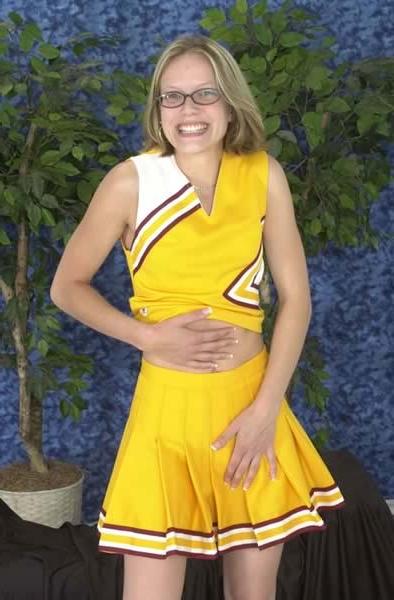 15P Cute cheerleader with glasses