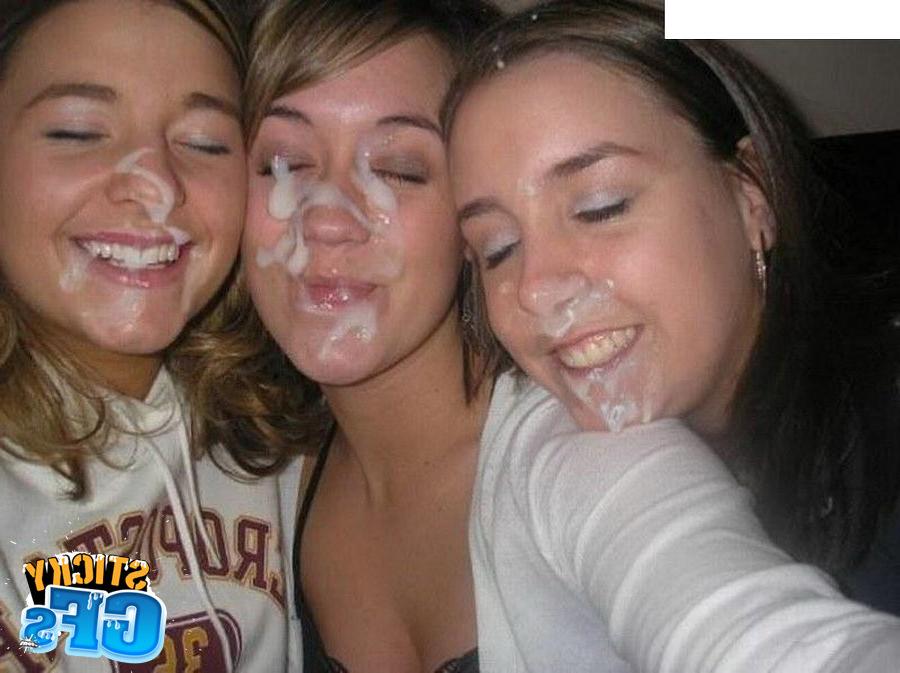 15P Cute teen girlfriends get blasted with jizz