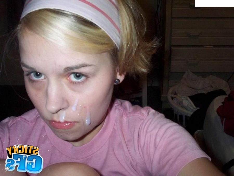 15P Horny teen gfs get blasted with jizz facials