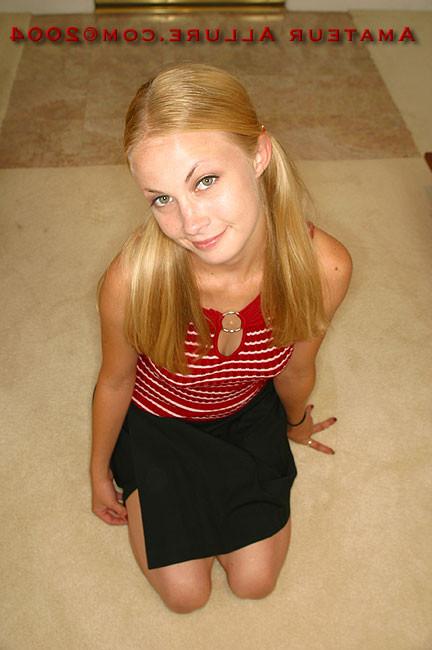 14P Petite blondie on her knees milking cock dry