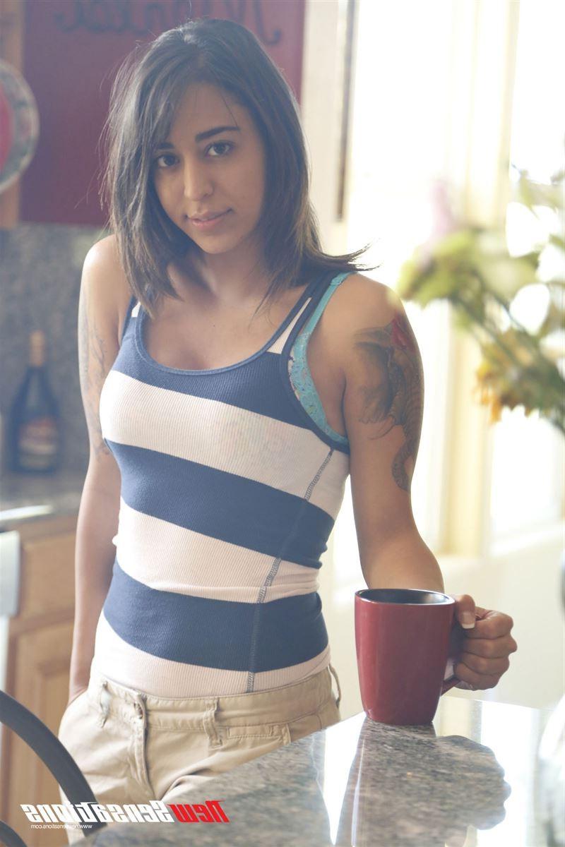 16P Penelope Stone gets nailed in the bathroom in a blue thong