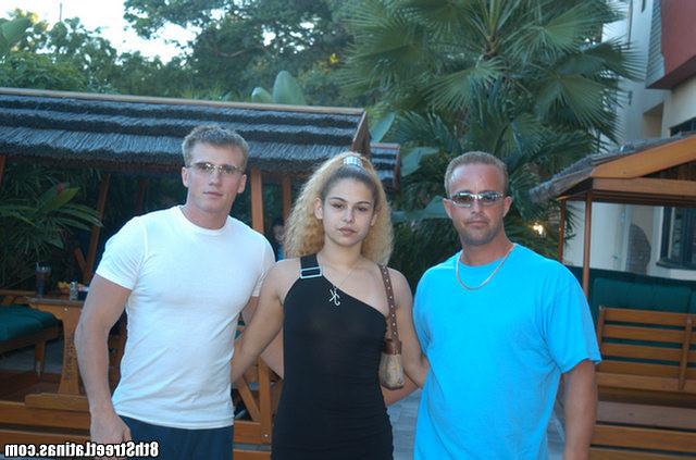 15P Curly haired ghetto latina gets touched by two dudes