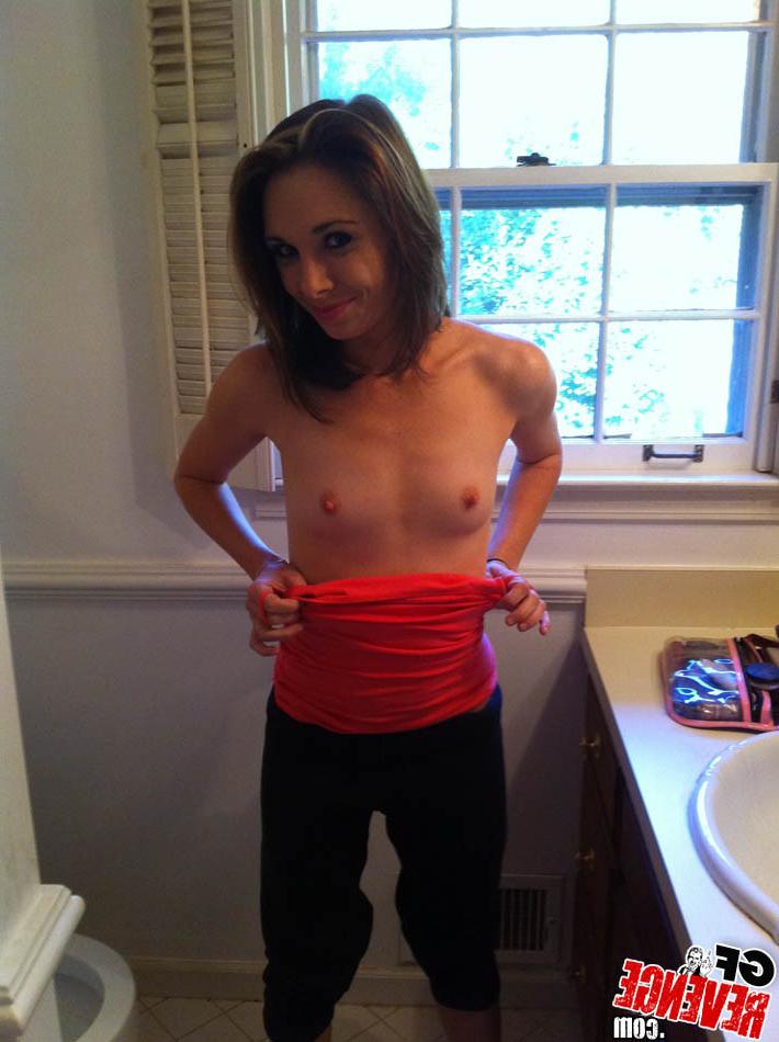 15P Skinny amateur GF jerks and sucks cock in bathroom