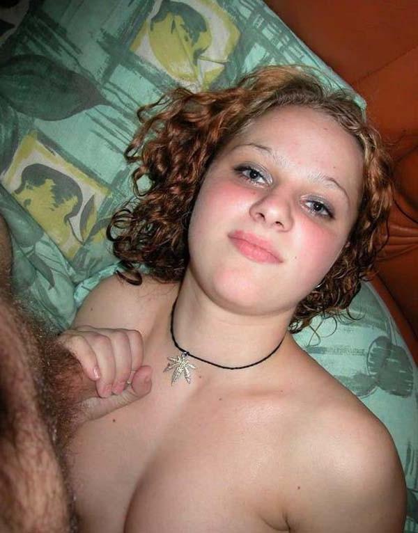 12P Curly haired honey gagging in POV