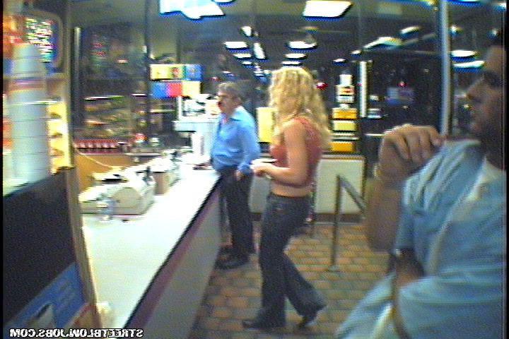 15P Blonde babe sucks cock and gets banged in fast food bathroom