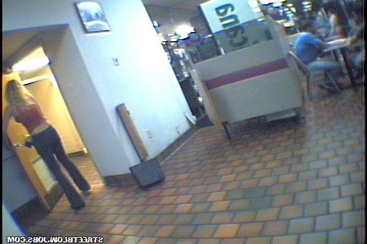 15P Blonde babe sucks cock and gets banged in fast food bathroom