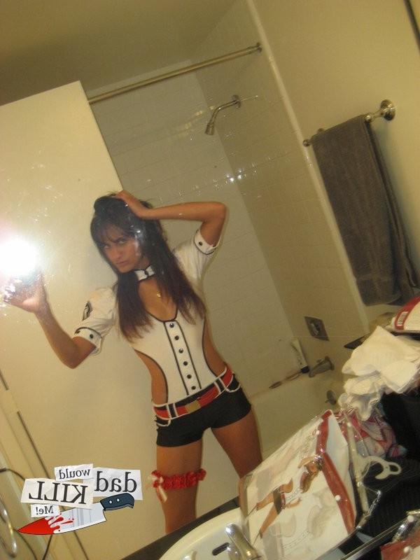 12P amazing chick in front of mirror