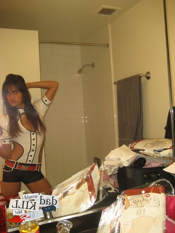 12P amazing chick in front of mirror