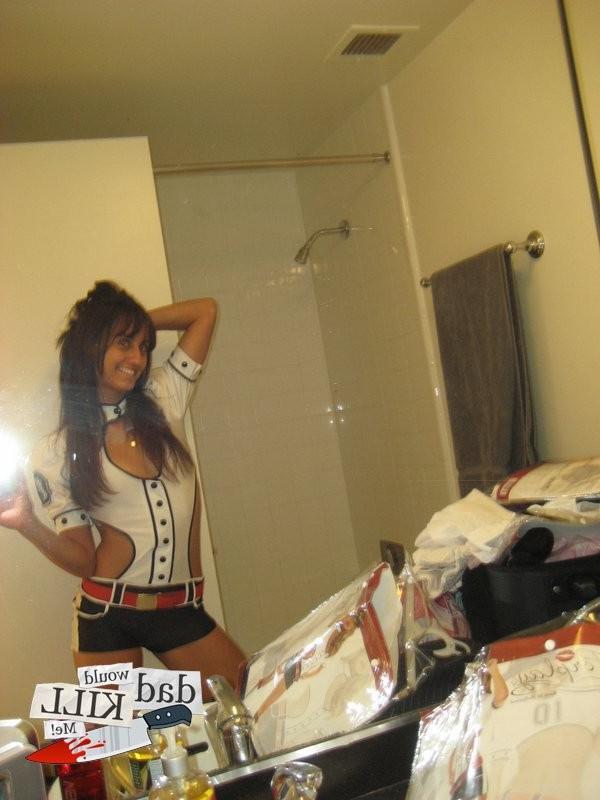 12P amazing chick in front of mirror