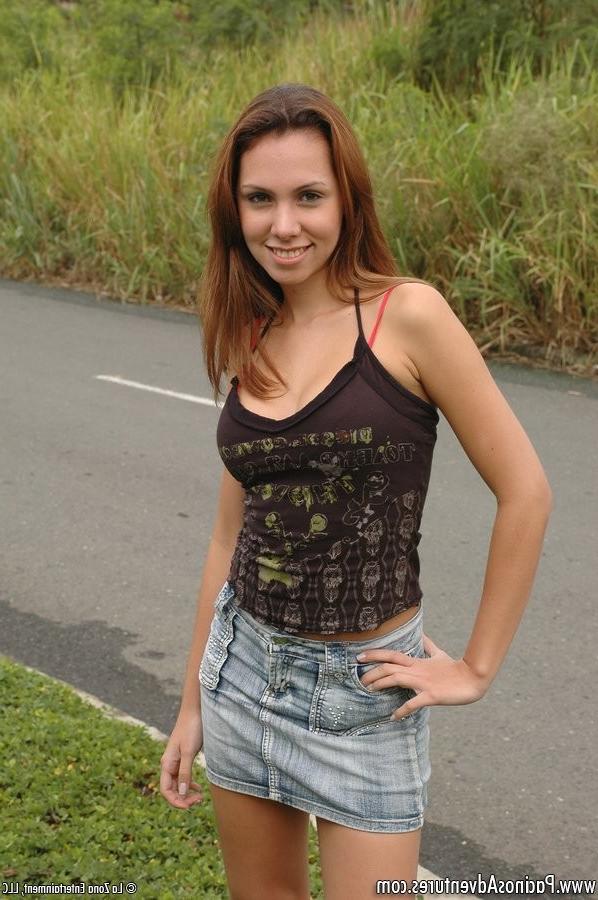 13P Anne shows off whats underneath that denim skirt and sucks cock