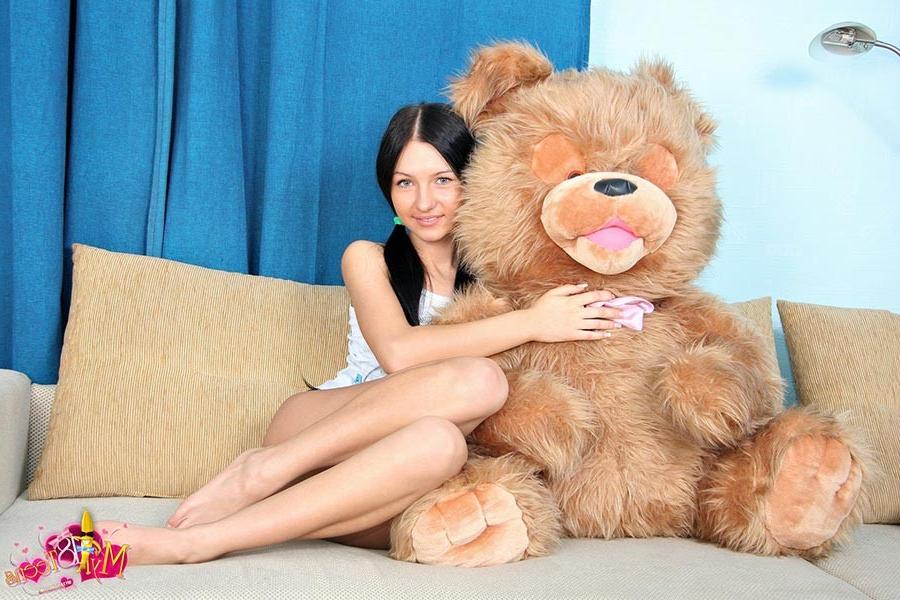 17P Young beautiful long haired brunette getting hardcored on camera