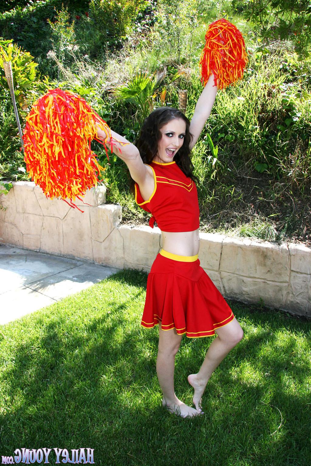 18P Hailey Young and Micah Moore as horny cheerleaders