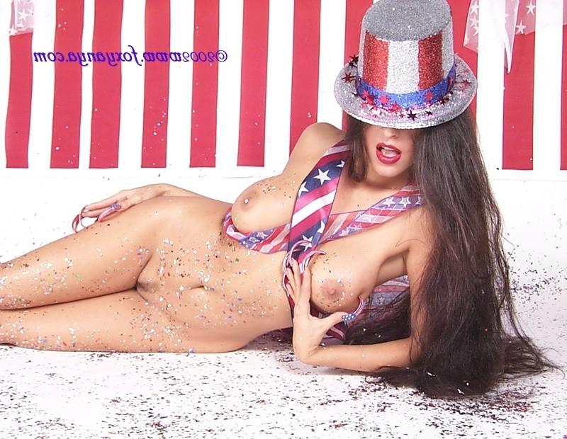 16P long haired beauty posing red white and nude