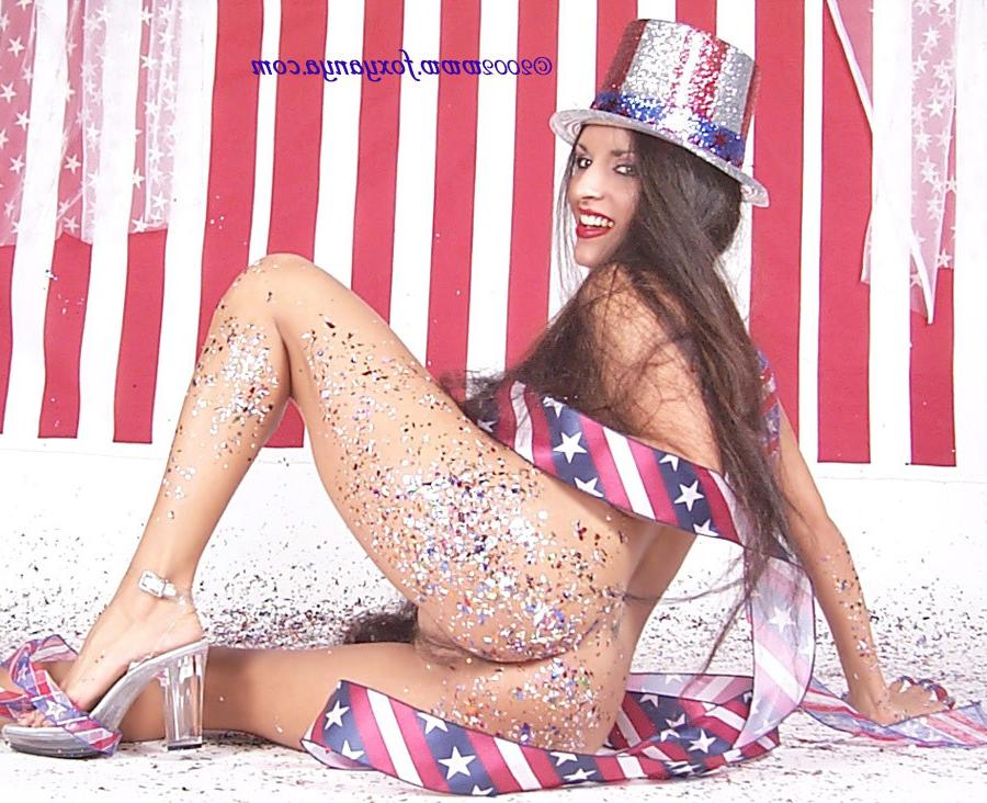 16P long haired beauty posing red white and nude