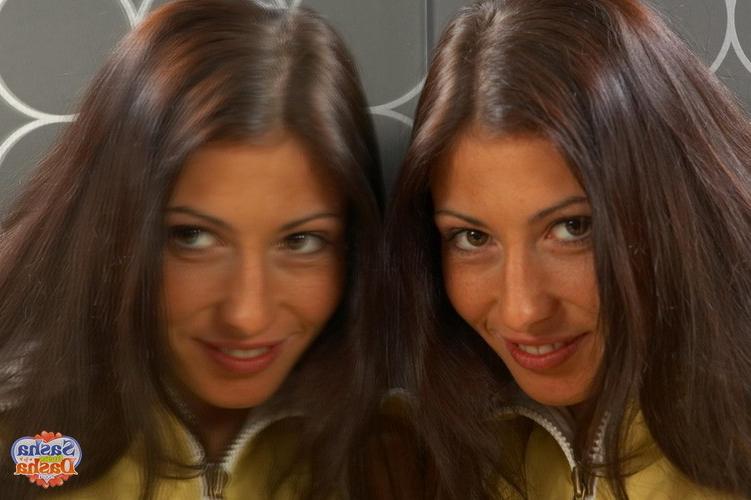 17P Awesome long haired young brunette exposes herself