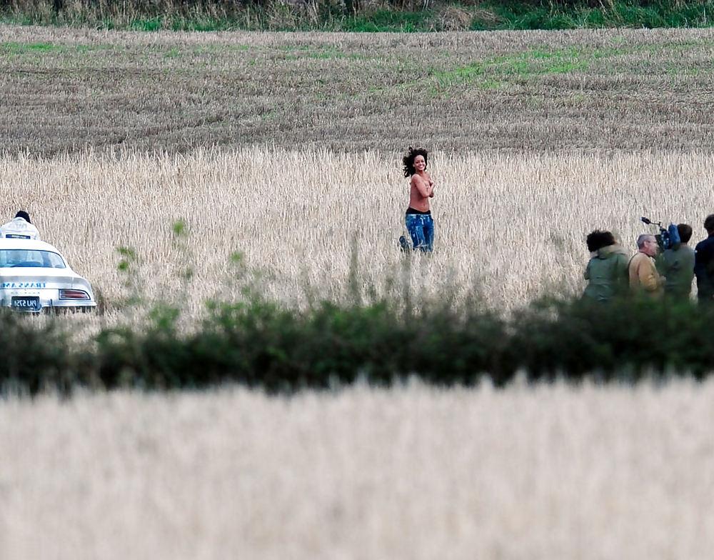 18P Rihanna Topless Candids on We Found Love Music Video Set
