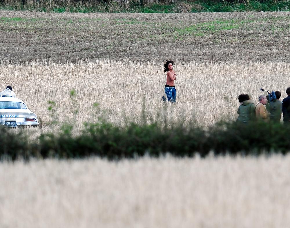 18P Rihanna Topless Candids on We Found Love Music Video Set