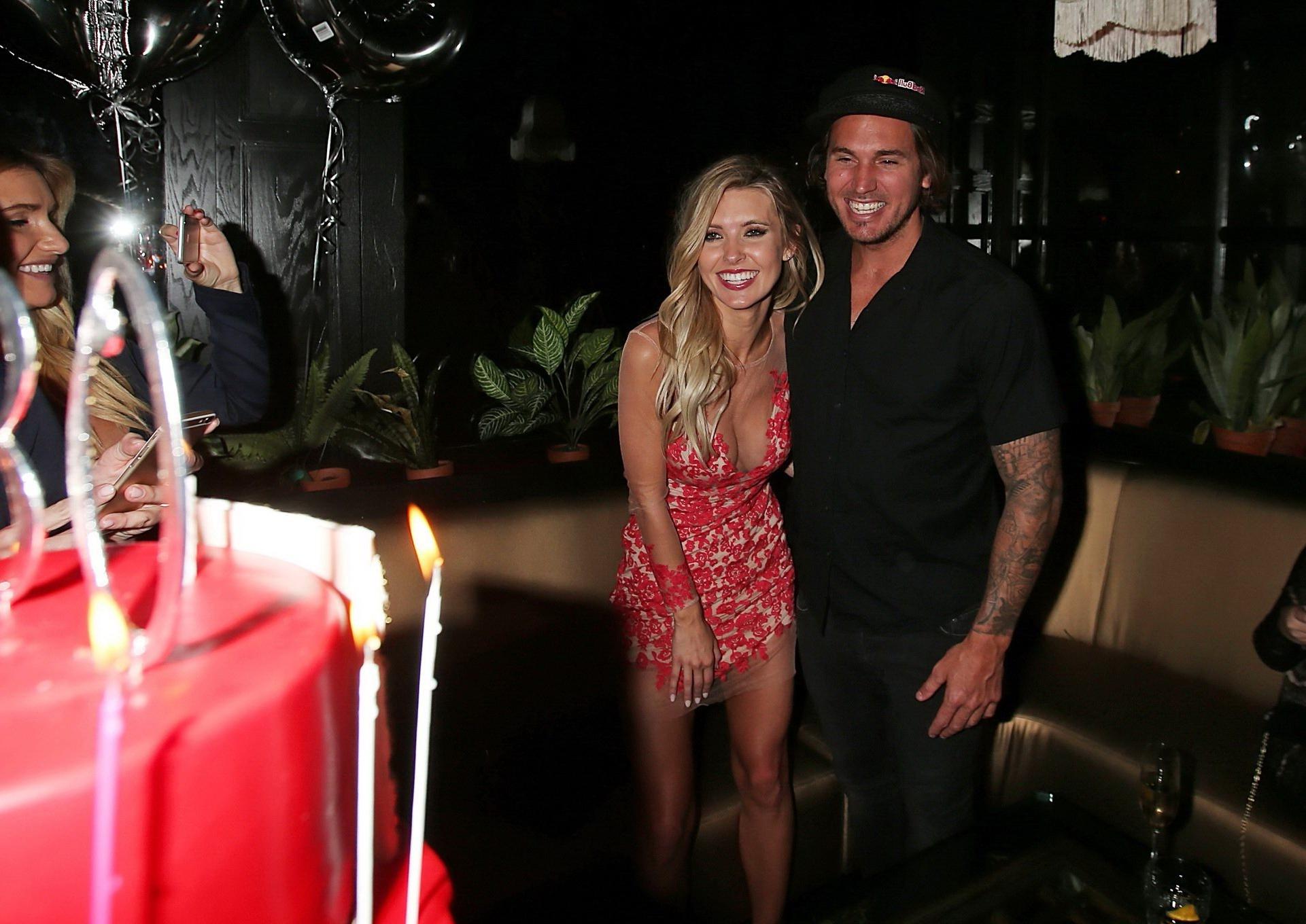 16P Audrina Patridge busty at the surprise party for her 30th birthday at Blind Drag