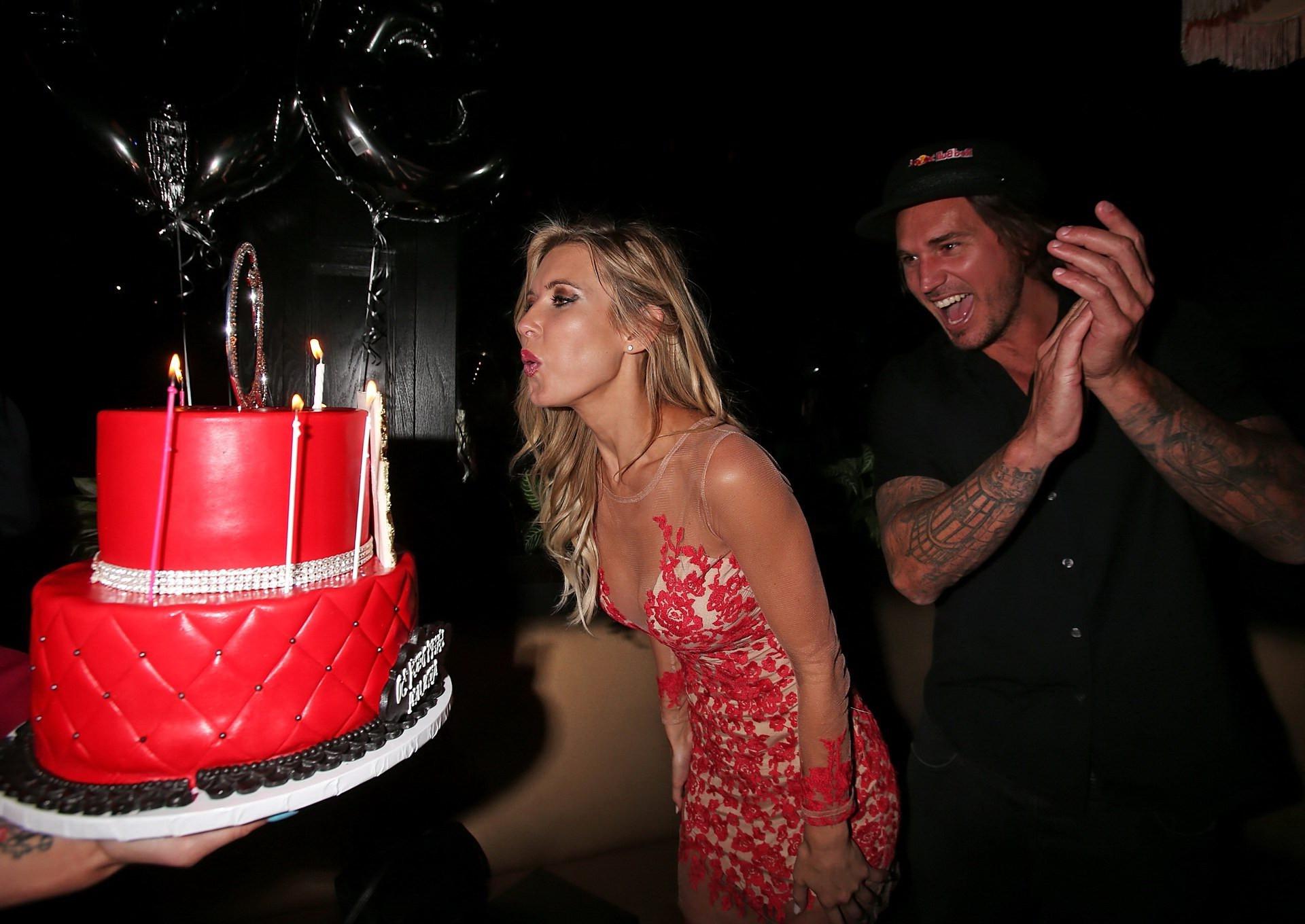 16P Audrina Patridge busty at the surprise party for her 30th birthday at Blind Drag