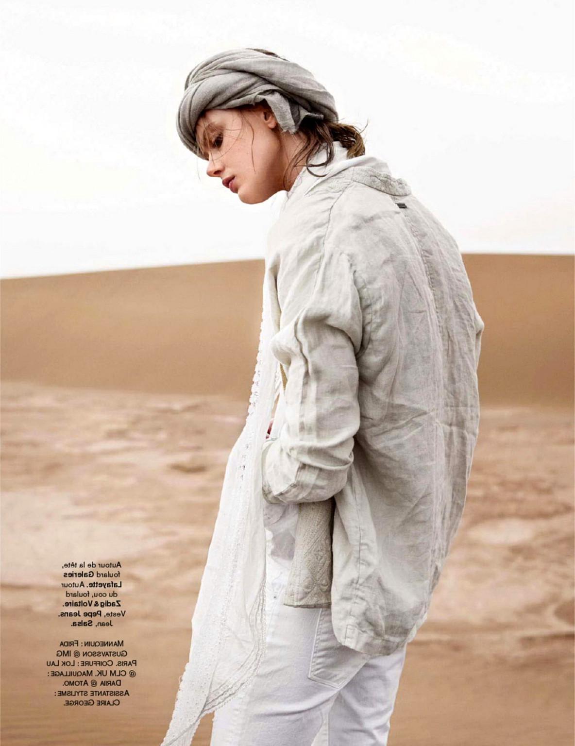 16P Frida Gustavsson showing off her small tits in the May 2015 issue of Glamour Fra