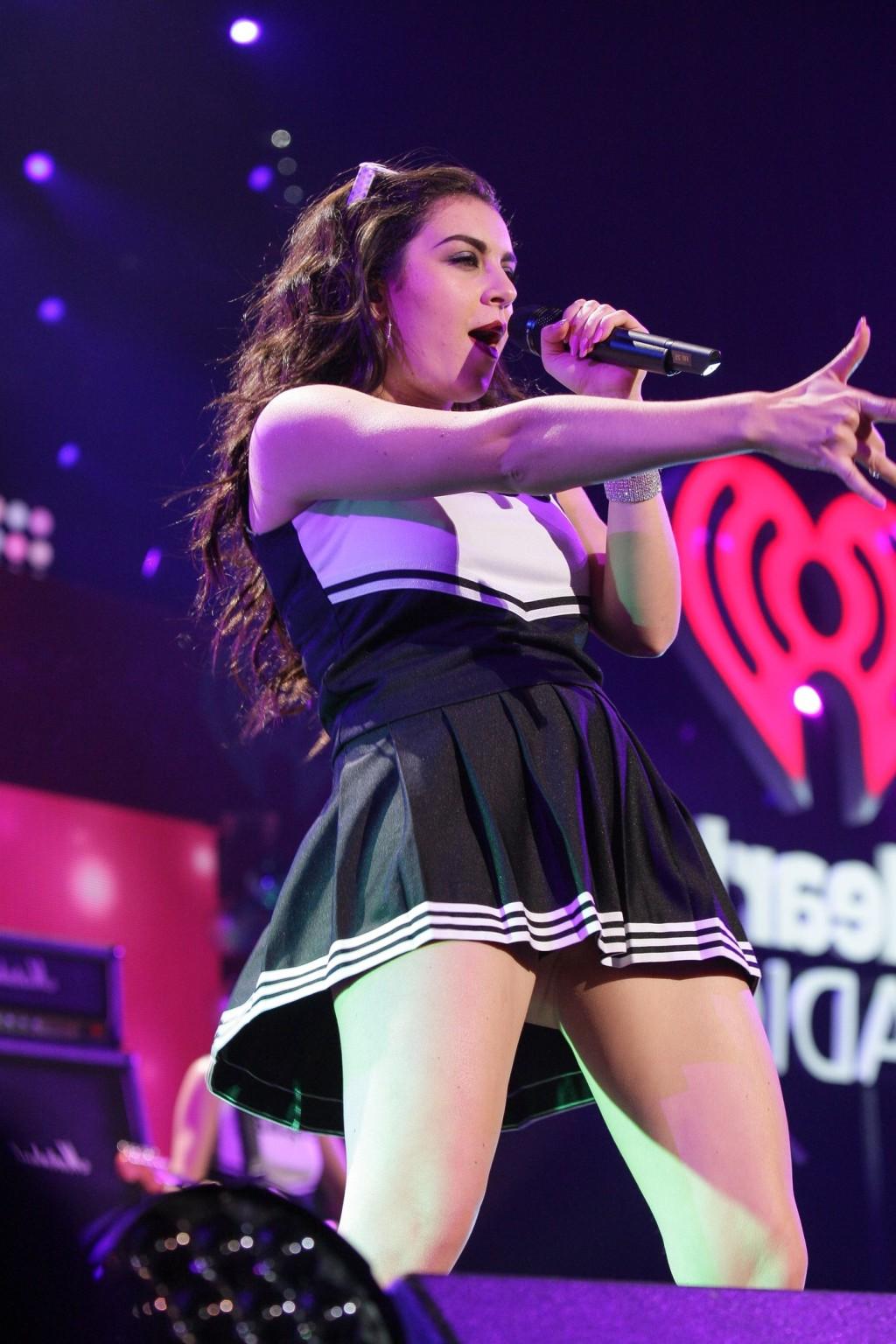 16P Charli XCX flashing her black thong on stage at the 933 FLZs Jingle Ball in Tamp