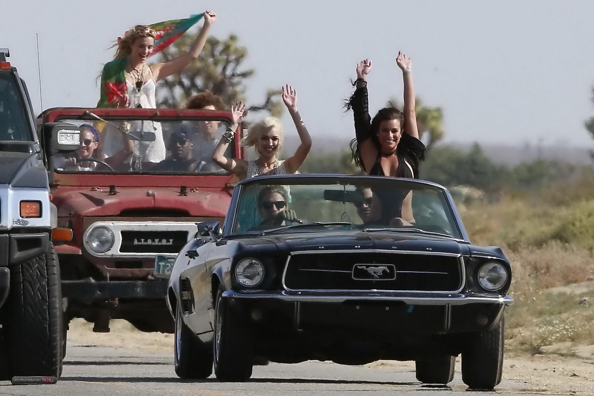 16P Lea Michele shows off her hot bikini body while filming her new music video