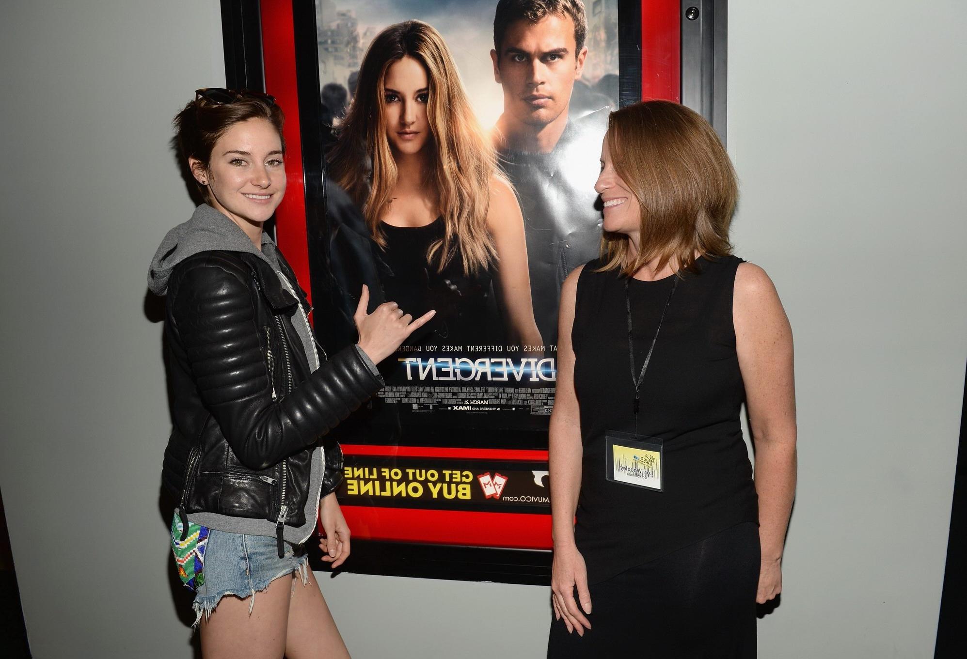 16P Shailene Woodley leggy  see through to bra at the private screening of 'Divergen