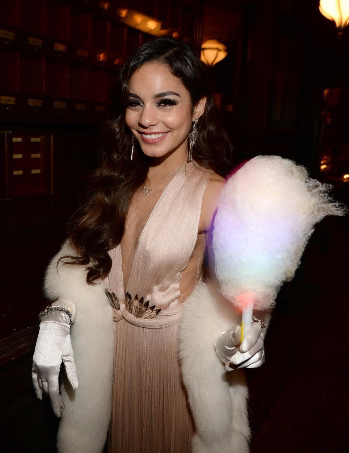 16P Vanessa Hudgens braless showing huge cleavage at her 25th Birthday Party at No V