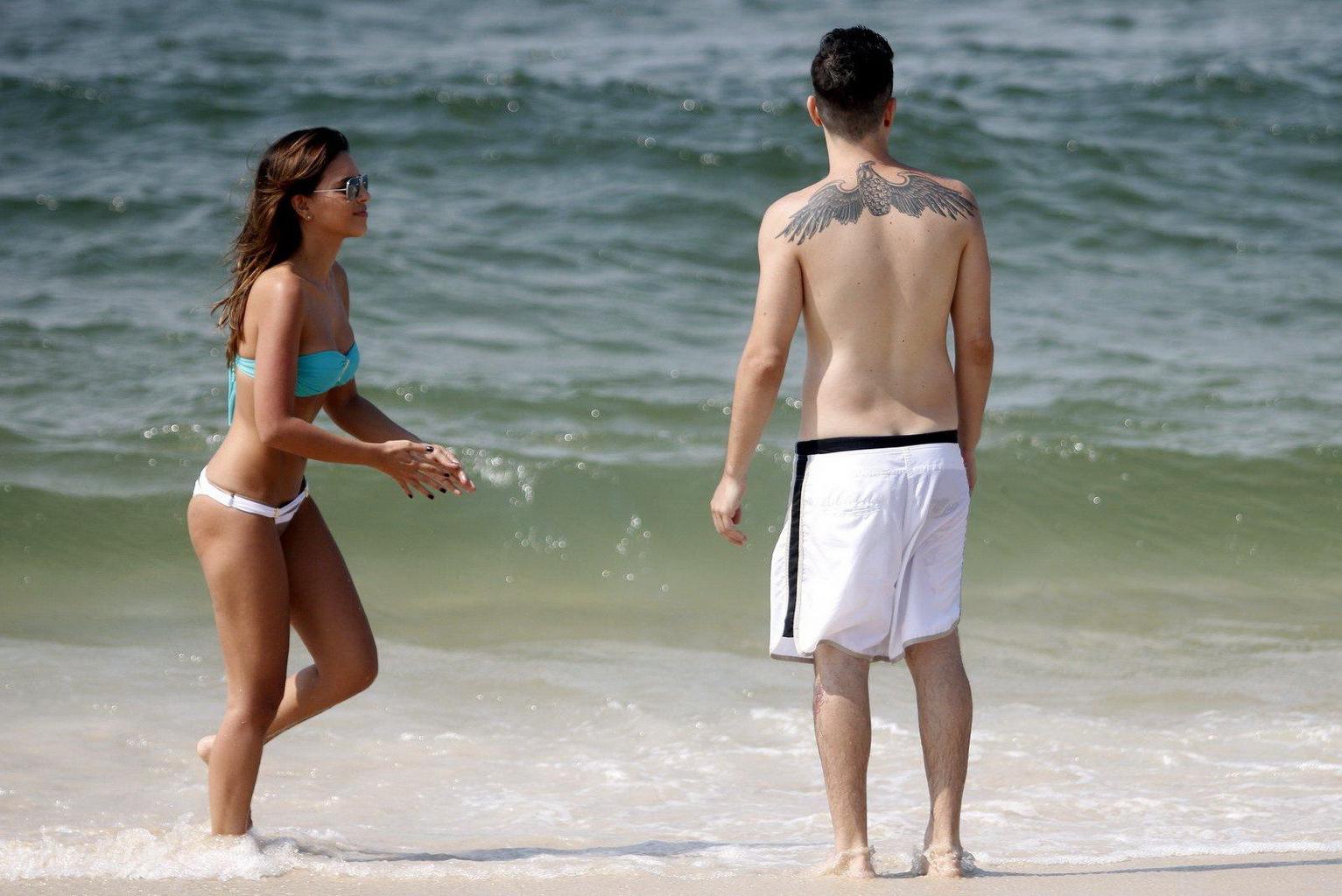 10P Mariana Rios exposing her hot body in thong bikini at Barra da Tijuca beach in R
