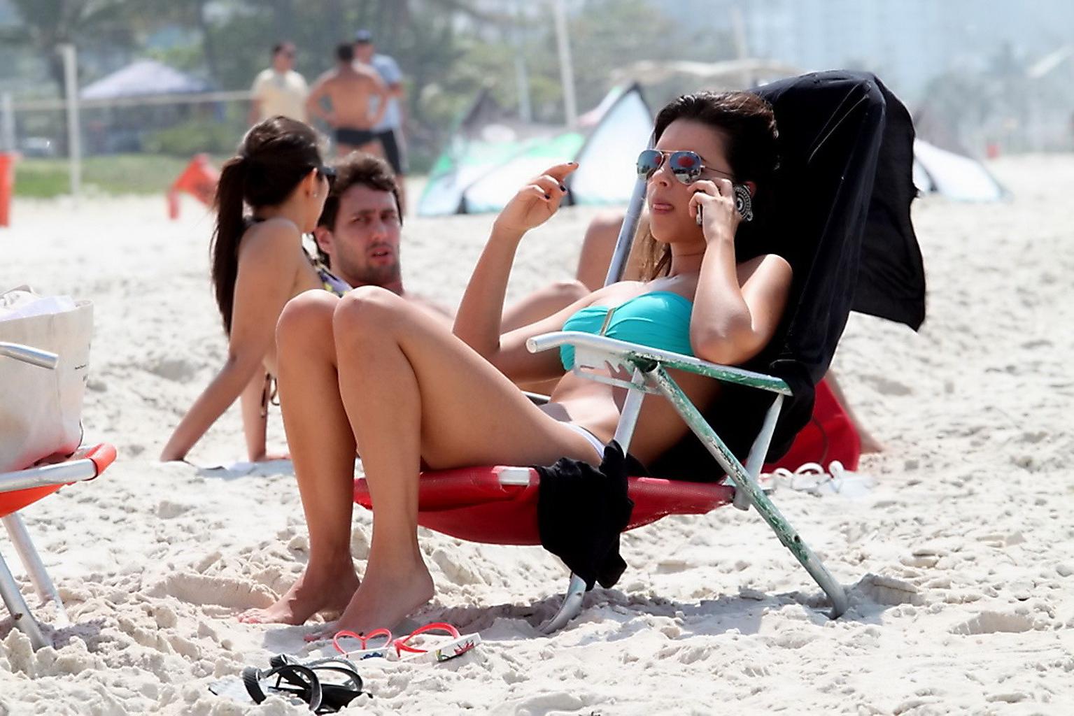 10P Mariana Rios exposing her hot body in thong bikini at Barra da Tijuca beach in R