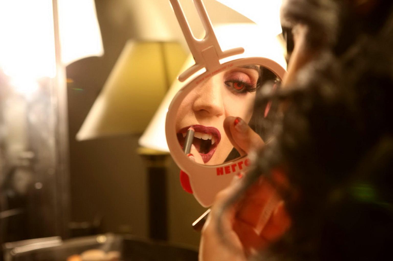 10P Katy Perry busty dressed as cocksucking vampire for her birthday bash at The Mag