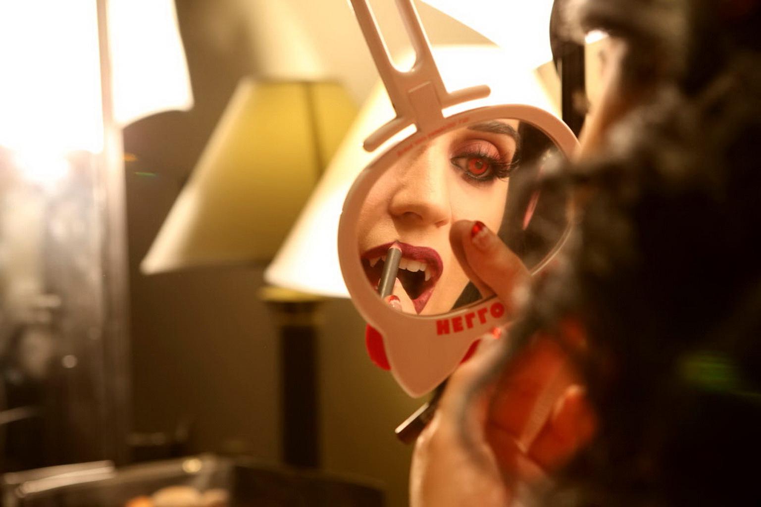10P Katy Perry busty dressed as cocksucking vampire for her birthday bash at The Mag