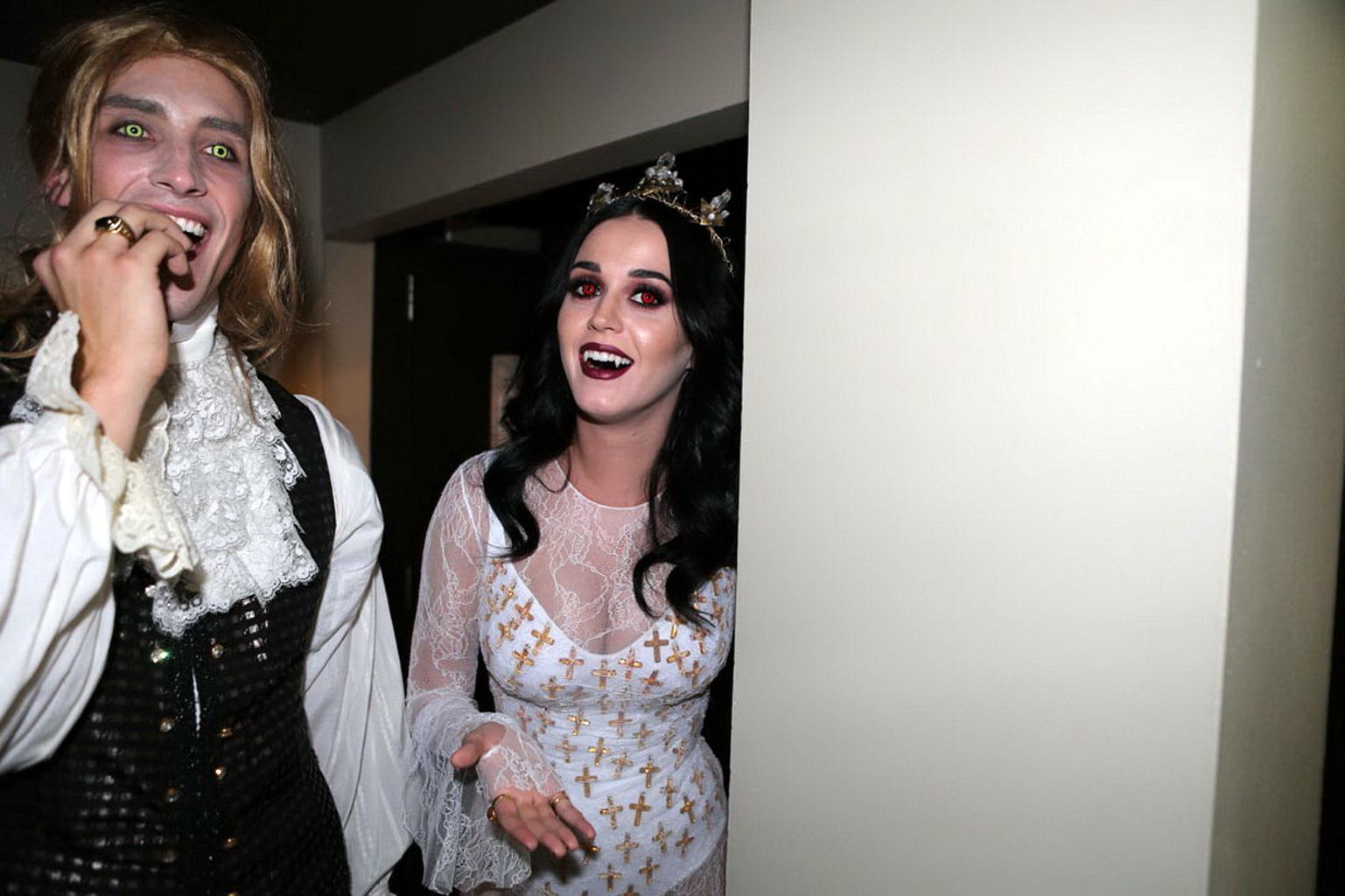 10P Katy Perry busty dressed as cocksucking vampire for her birthday bash at The Mag