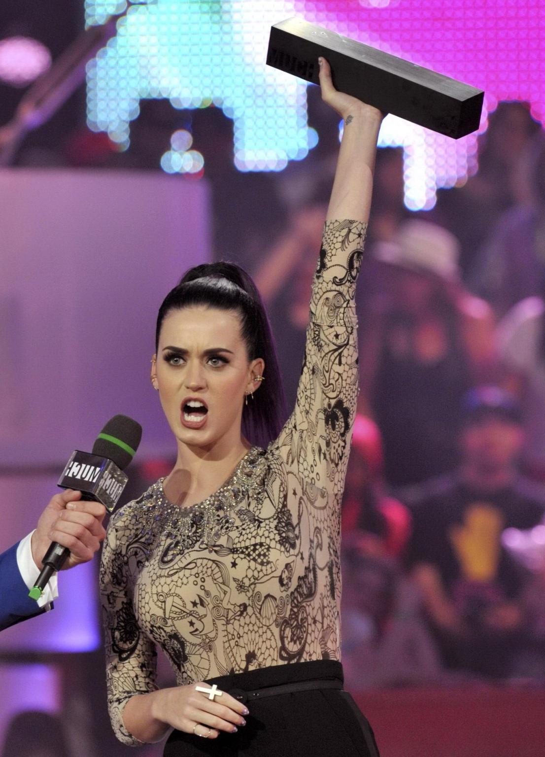 10P Katy Perry wearing tight partly see through outfit at 2012 MuchMusic Video Award