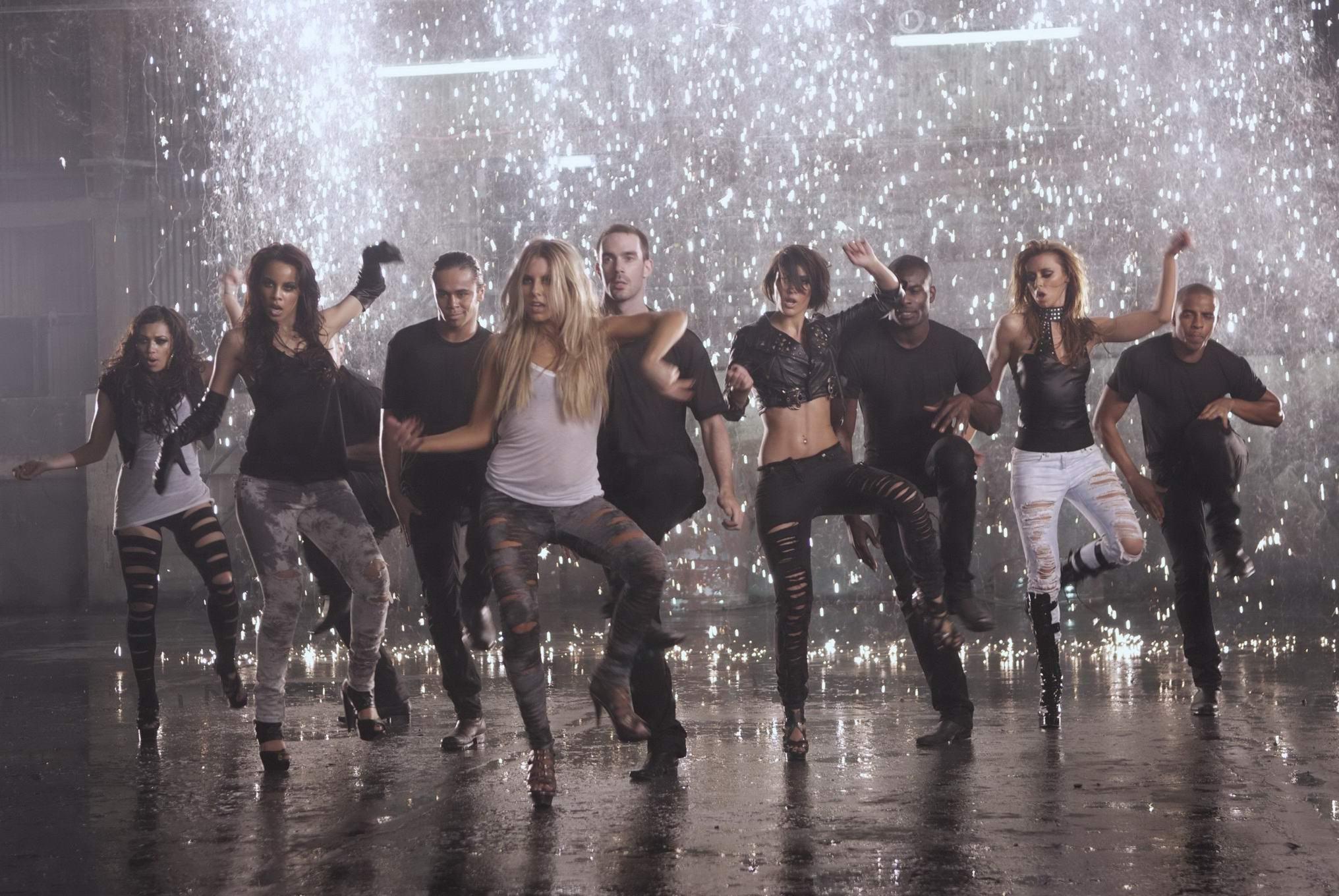 10P Vanessa White showing off her ass in tight pants at the music video set