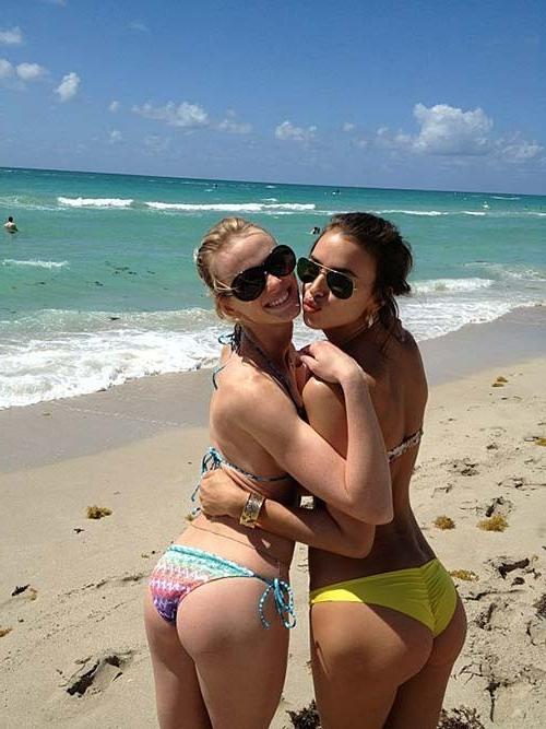 16P Irina Shayk exposing sexy body and hot ass in thong on beach