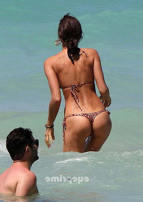 16P Irina Shayk exposing sexy body and hot ass in thong on beach