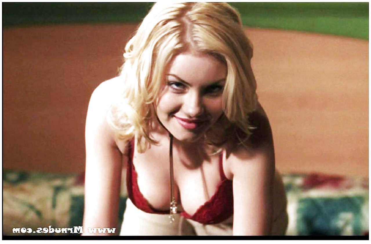 16P Elisha Cuthbert slight upskirt and showing her great ass in red thong