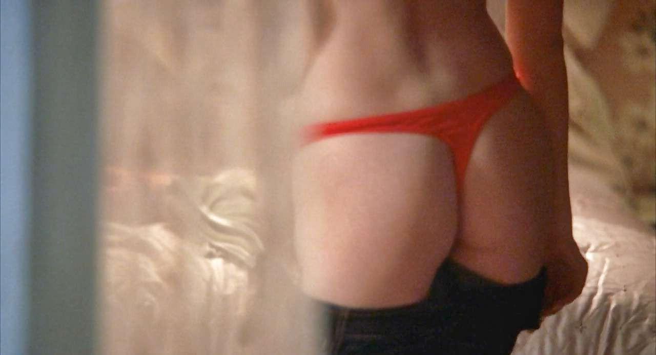 16P Elisha Cuthbert slight upskirt and showing her great ass in red thong